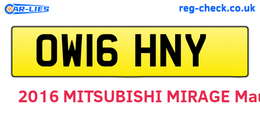 OW16HNY are the vehicle registration plates.