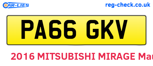 PA66GKV are the vehicle registration plates.