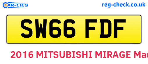 SW66FDF are the vehicle registration plates.