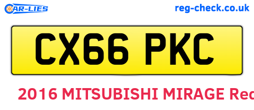 CX66PKC are the vehicle registration plates.