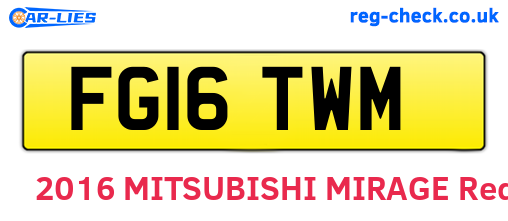 FG16TWM are the vehicle registration plates.
