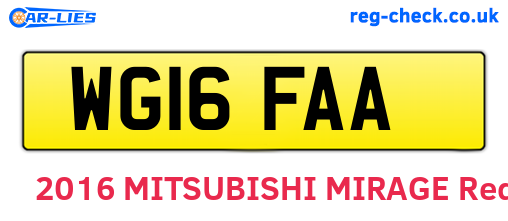 WG16FAA are the vehicle registration plates.