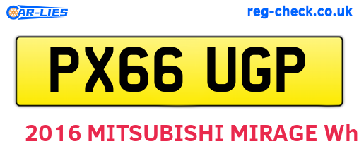 PX66UGP are the vehicle registration plates.