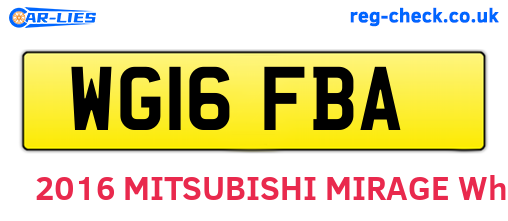 WG16FBA are the vehicle registration plates.