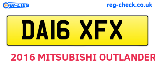 DA16XFX are the vehicle registration plates.