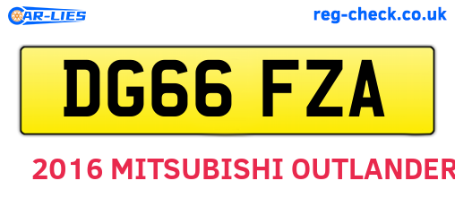 DG66FZA are the vehicle registration plates.
