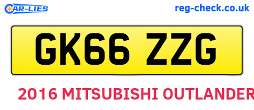 GK66ZZG are the vehicle registration plates.