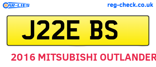 J22EBS are the vehicle registration plates.