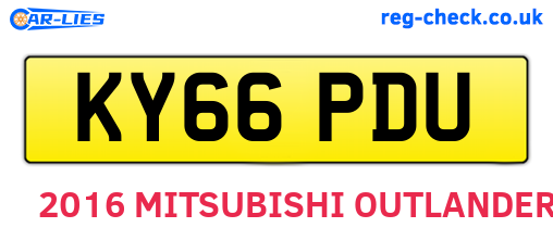 KY66PDU are the vehicle registration plates.