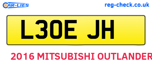 L30EJH are the vehicle registration plates.