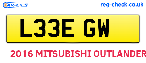 L33EGW are the vehicle registration plates.