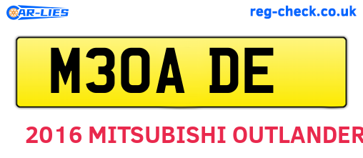 M30ADE are the vehicle registration plates.