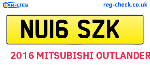 NU16SZK are the vehicle registration plates.