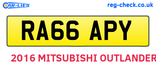 RA66APY are the vehicle registration plates.