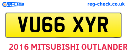VU66XYR are the vehicle registration plates.