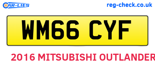 WM66CYF are the vehicle registration plates.