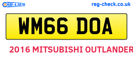 WM66DOA are the vehicle registration plates.
