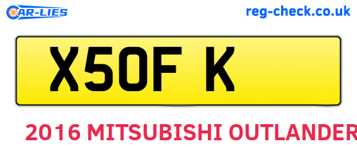 X5OFK are the vehicle registration plates.