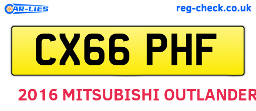 CX66PHF are the vehicle registration plates.