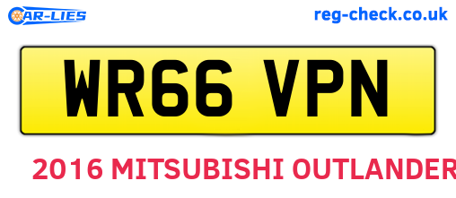WR66VPN are the vehicle registration plates.