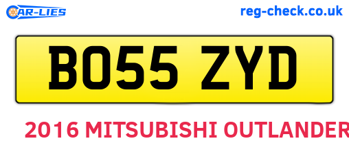 BO55ZYD are the vehicle registration plates.