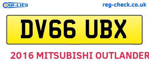 DV66UBX are the vehicle registration plates.