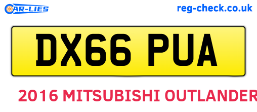 DX66PUA are the vehicle registration plates.