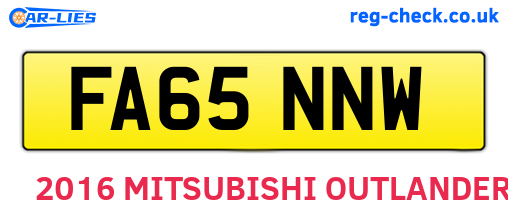 FA65NNW are the vehicle registration plates.
