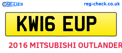 KW16EUP are the vehicle registration plates.