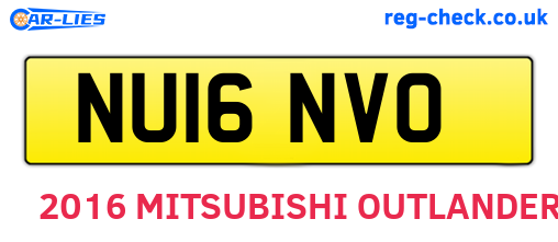 NU16NVO are the vehicle registration plates.