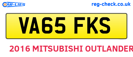 VA65FKS are the vehicle registration plates.
