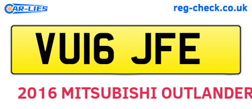 VU16JFE are the vehicle registration plates.