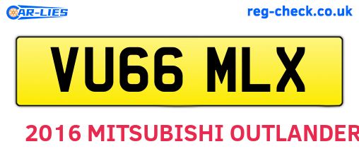 VU66MLX are the vehicle registration plates.