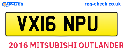 VX16NPU are the vehicle registration plates.
