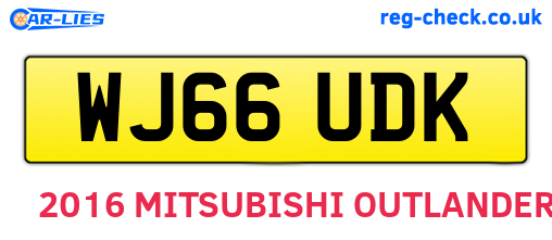 WJ66UDK are the vehicle registration plates.