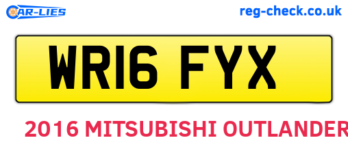 WR16FYX are the vehicle registration plates.