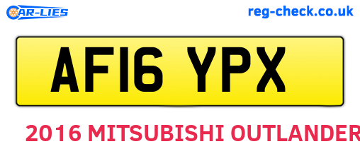 AF16YPX are the vehicle registration plates.