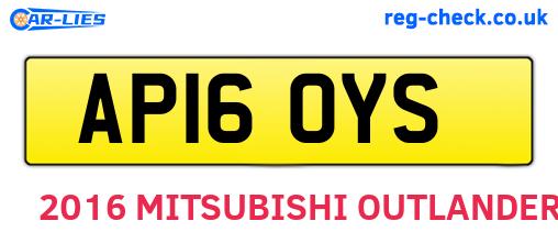 AP16OYS are the vehicle registration plates.