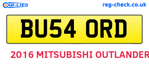 BU54ORD are the vehicle registration plates.