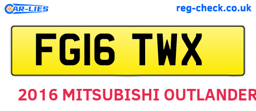 FG16TWX are the vehicle registration plates.
