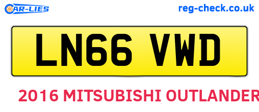 LN66VWD are the vehicle registration plates.