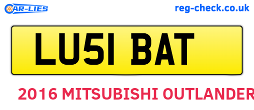 LU51BAT are the vehicle registration plates.