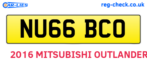 NU66BCO are the vehicle registration plates.