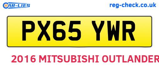 PX65YWR are the vehicle registration plates.