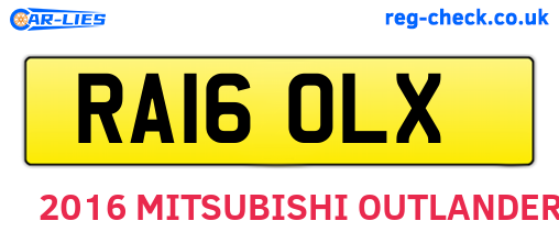 RA16OLX are the vehicle registration plates.