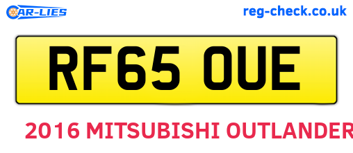 RF65OUE are the vehicle registration plates.