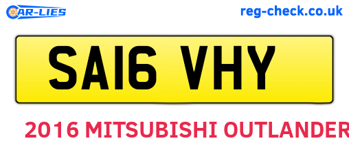 SA16VHY are the vehicle registration plates.