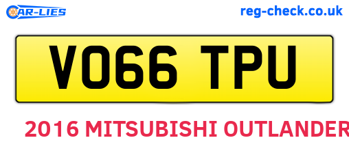 VO66TPU are the vehicle registration plates.