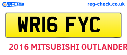 WR16FYC are the vehicle registration plates.