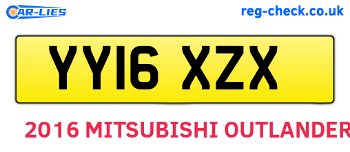 YY16XZX are the vehicle registration plates.